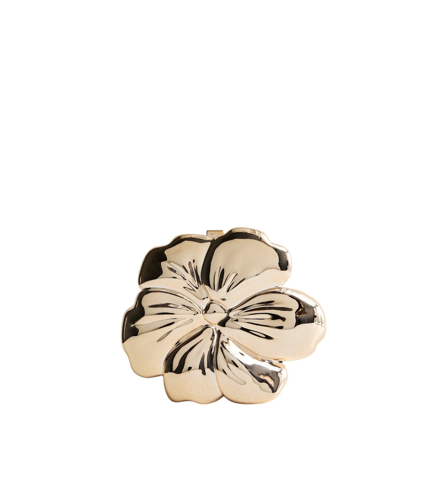 Stylish Gold Metallic Flower Box Clutch Bag for women - HANDBAGG STUDIO