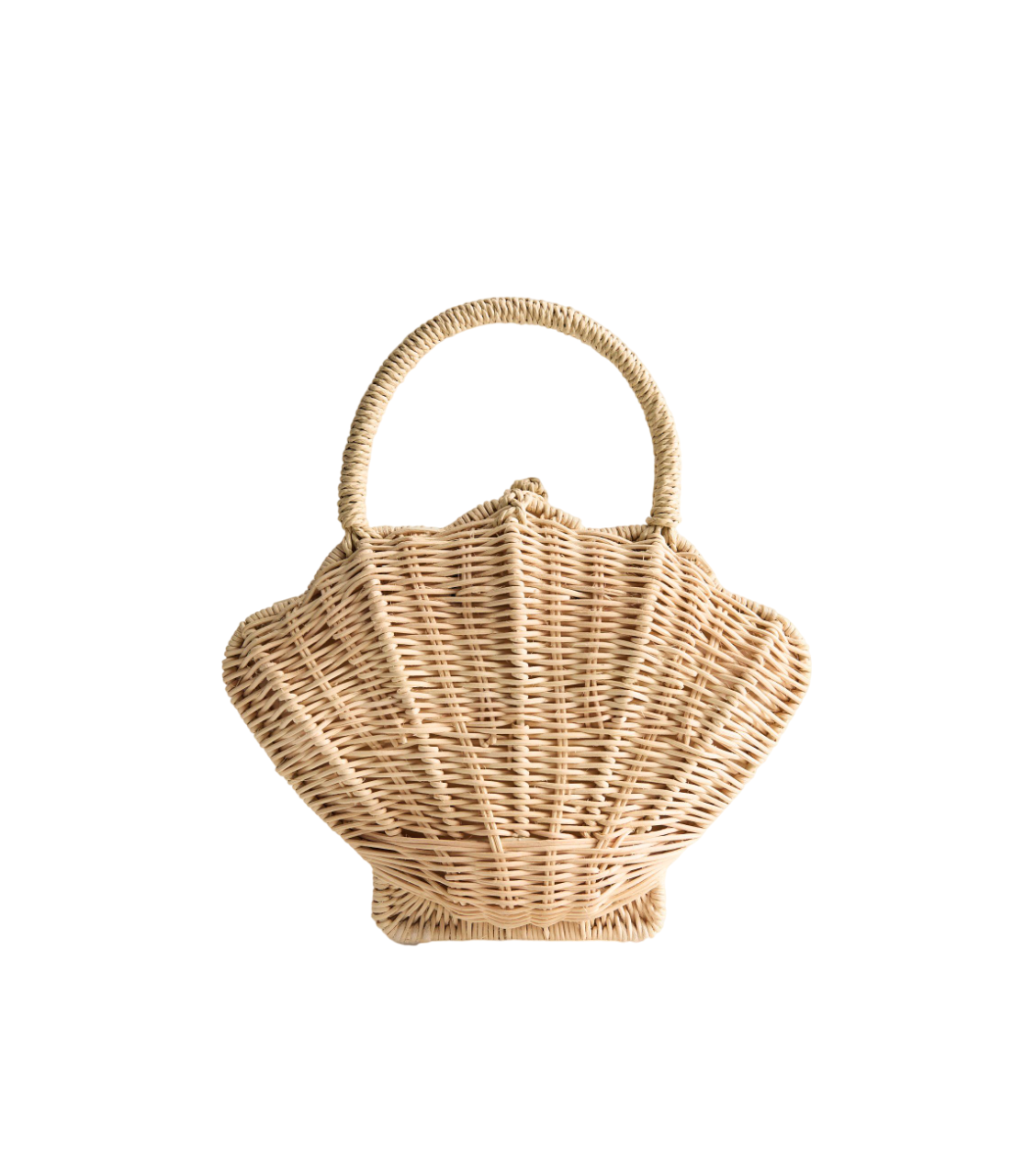 Stone Wicker Shell Crossbody Bag