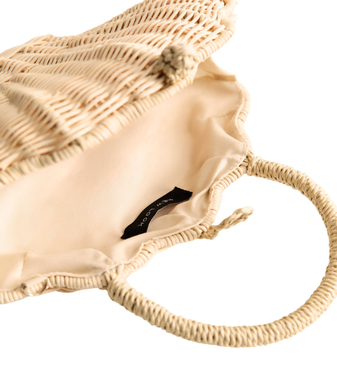Stone Wicker Shell Crossbody Bag